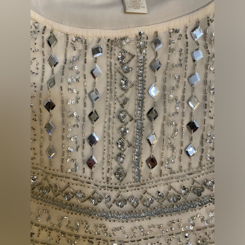 Chico’s Embellished Tank Champagne Color Size 2 /M/12 - Picture 6 of 11